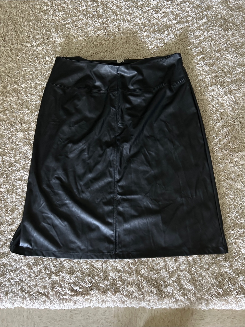 a new day Black Faux Leather A-Line Skirt